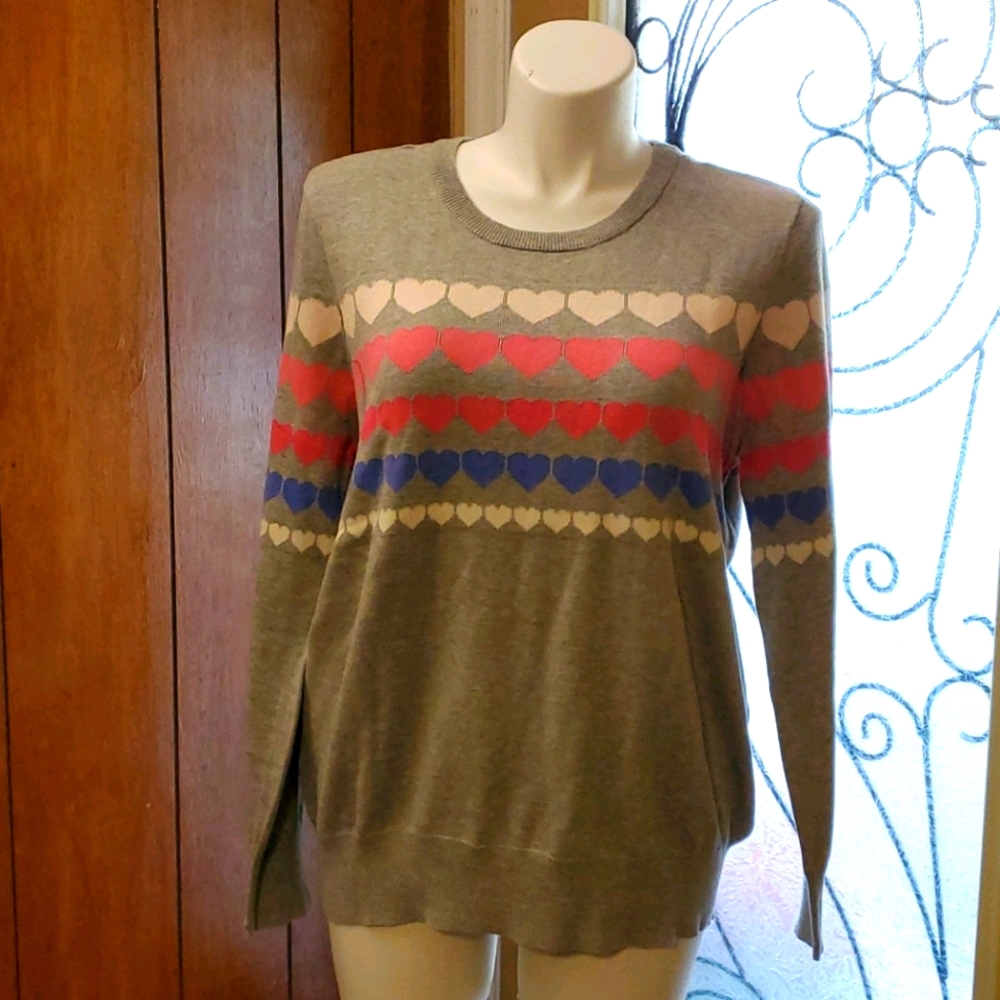 Feeling Festive Hearts Sweater Woman's Size XXL